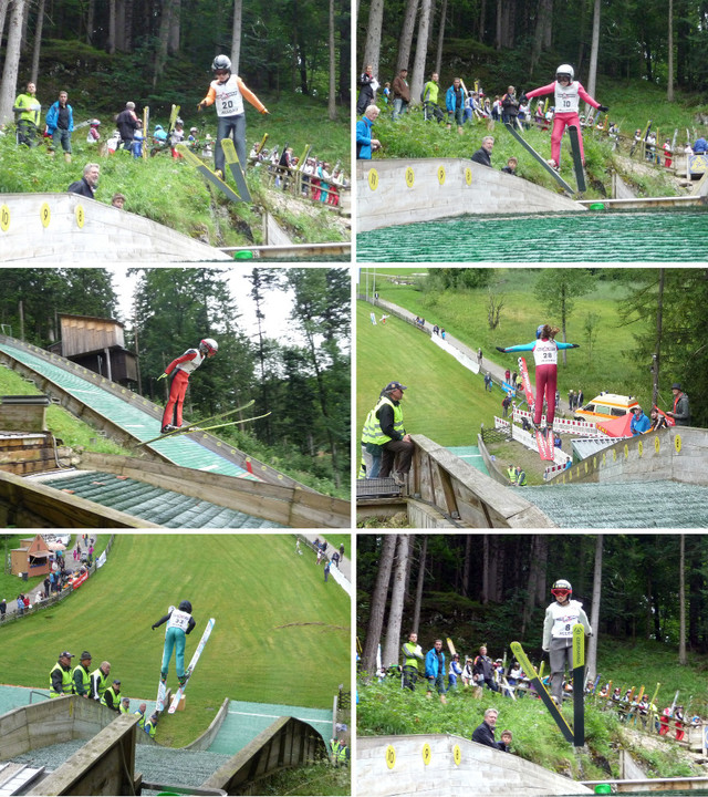 Sprungstarke TSV-Adler: Jakob Schupp (Bild oben links), Beat Wiedemann (oben rechts), David Mach (Mitte links), Lena Burger (Mitte rechts), Aaron Wiedemann (unten links) und Lucas Mach (unten rechts)