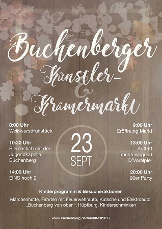 Programm und Informationen unter www.buchenberg.de/marktfest2017/