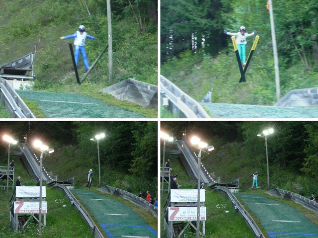 Die TSV-Adler auf der K30: Taddäus Schedel (Bild oben links), Simon Hüttl (oben rechts), Sophia Maurus (unten links) und Pirmin Maurus (unten rechts)