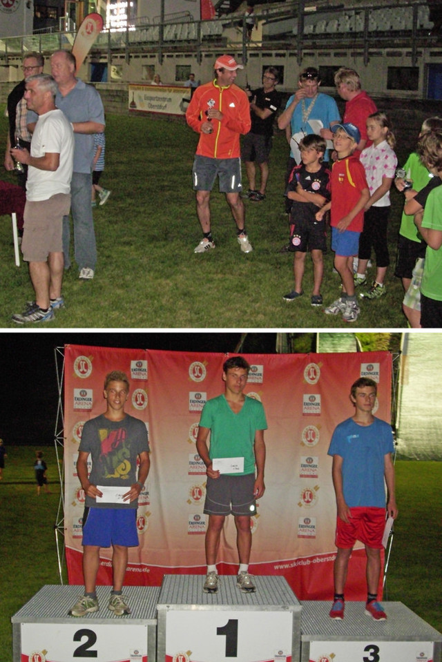 Bundestrainer Werner Schuster überreichte die Preise (Bild oben Mitte) - Denis Klarin als stolzer Sieger (Bild unten)  