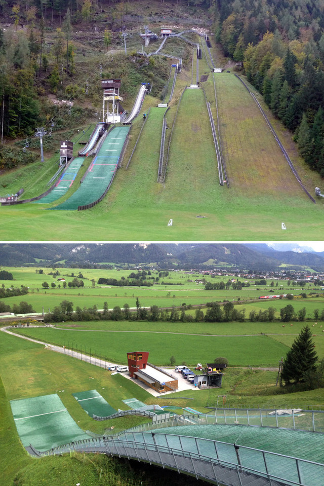 Die Sprungeinheiten fanden in Ruhpolding (Bild oben) und Saalfelden/Österreich (Bild unten) statt