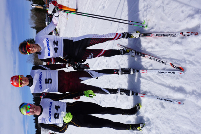 Die ersten drei (v. li.) über 15km: Florian Hatt, Marco Eichberger und Robert Wittmann.