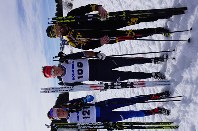 Die ersten über 30 Km: Emil Herzog (Platz 3), Christian Völz (Platz 1) und Hans Werner Reichart (Platz 2).