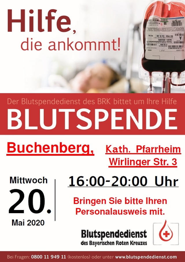 Blutspende am 20.05.2020 in Buchenberg