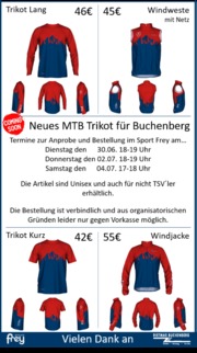 Neues Mountainbike Trikot für den TSV Buchenberg
