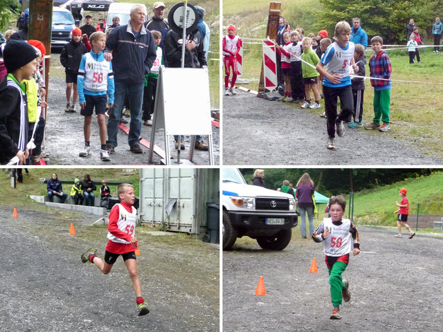 Schnell im Crosslauf: Pirmin Maurus (oben links), Florian Hüttl (oben rechts), Simon Mach (unten links), Aaron Wiedemann (unten rechts)