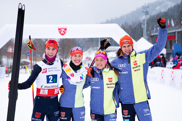 Mixed team mit Tristan Sommerfeldt, Jenny Nowak, Nathalie Armbruster und Simon Mach