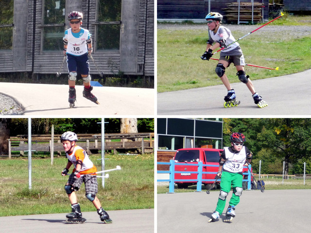 Schnell auf Rollen: Jakob Schupp (oben links), David Mach (oben rechts), Taddäus Schedel (unten links) und Aaron Wiedemann (unten rechts) 