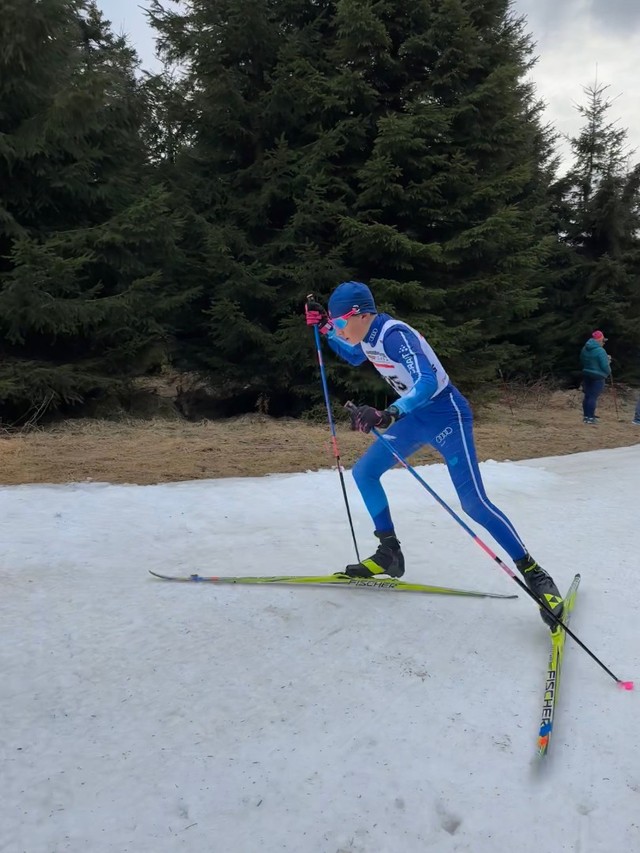 Silas Laur (U15, m) beim Techniksprint am Freitag, den 15.03.2024