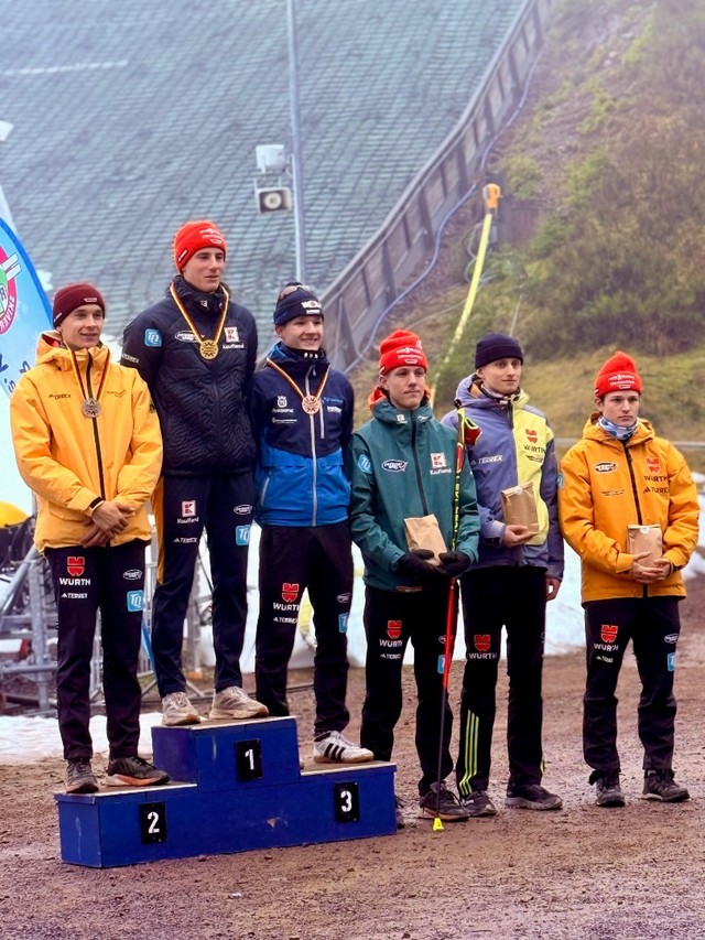 1. Johann Unger - VSC Klingenthal | 2. Lucas Mach - TSV Buchenberg | 3. Ansgar Schupp - TSV Buchenberg - Fot. P. Schupp