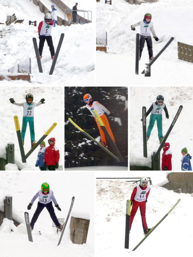 Flugshow im Bayerischen Wald: Beat Wiedemann (Bild oben links), Lucas Mach (oben rechts), Simon Hüttl (Mitte links), Elias Vuic (Mitte), Aaron Wiedemann (Mitte rechts), Simon Mach (unten links) und David Mach (unten rechts)