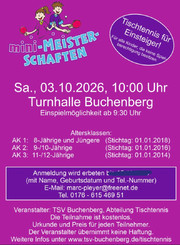 Mini Meisterschaften - 3.10.2026 - 10:00 Uhr