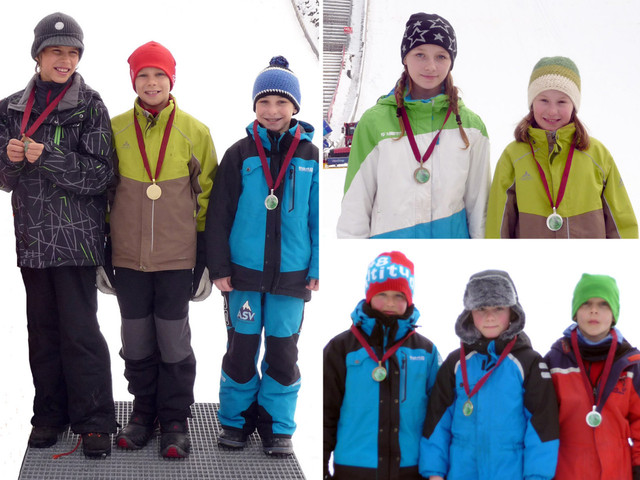 Die Buchenberger Medaillengewinner: Simon Mach (Bild links) - Julia Steck und Sophia Maurus (Bild rechts oben) – Beat Wiedemann und Lucas Mach (Bild rechts unten) 