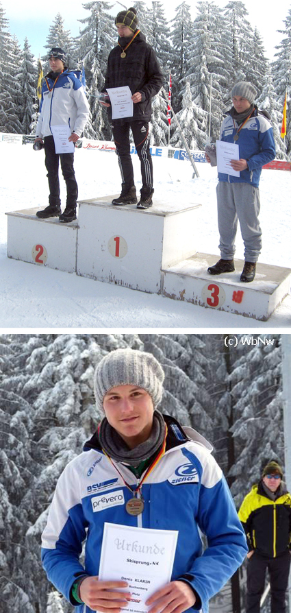 Die Medaillengewinner über 5 km in der Jugendklasse 16 (Bild oben) – Bronze für Denis (Bild unten)