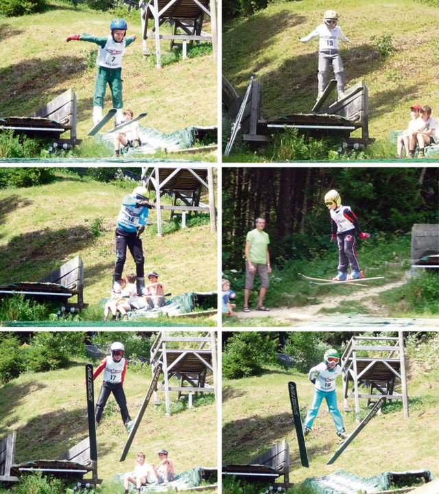 Die TSV-Adler auf der K15: Leander Schedel (Bild oben links), Felizian Schön (oben rechts), Sylvia Färber (Mitte links), Jakob Marcher (Mitte rechts), Beat Wiedemann (unten links) und Lucas Mach (unten rechts)