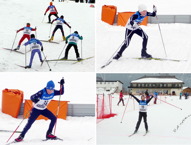 Stark in der Loipe: Simon Mach (9), Simon Hüttl (7), Aaron Wiedemann (8) (Bild oben links), Maximilian Jäger (oben rechts), David Mach (unten links) und Pirmin Maurus (unten rechts)