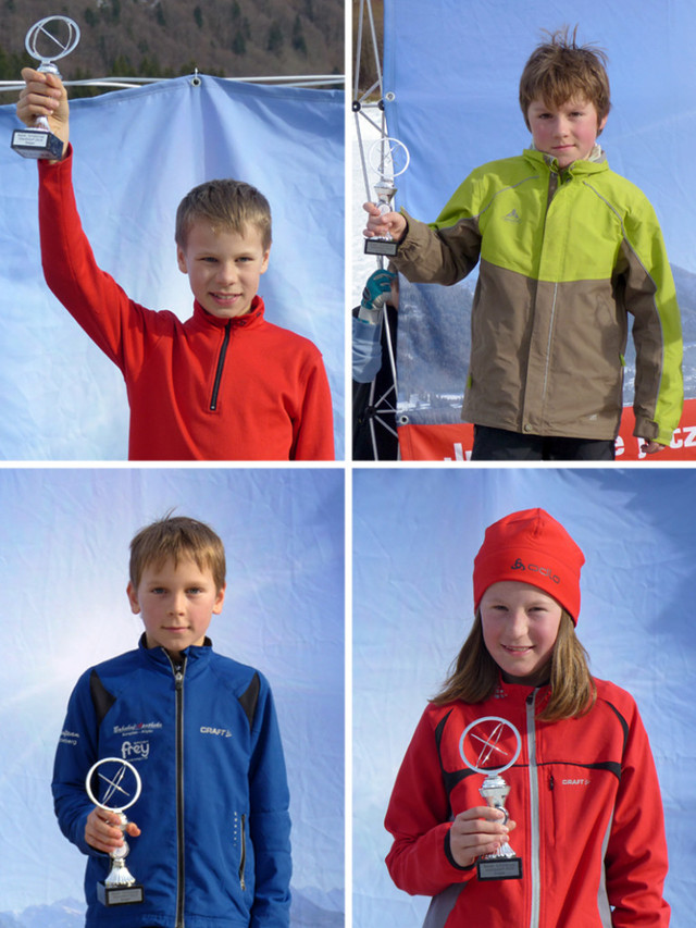 Die stolzen Buchenberger Pokalgewinner: Simon Mach (Bild oben links), Beat Wiedemann (oben rechts), Lucas Mach (unten links) und Sophia Maurus (unten rechts)