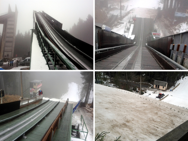 Die Jugendschanze lag zum Training noch im dichten Nebel