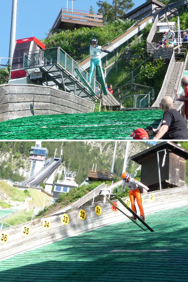 Zweiter Wettkampf in der Oberstdorfer Erdinger Arena: Pirmin Maurus (Bild oben) und Elias Vuic (Bild unten) 