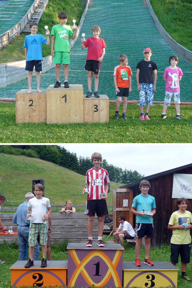 Die Hüttl-Brüder auf dem Stockerl: Simon (3.) in Füssen (Bild oben) und Florian (1.) in Isny (Bild unten) 