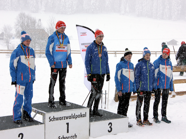 Florian Hüttl (ganz rechts) wurde Sechster im 5-km-Sprintrennen